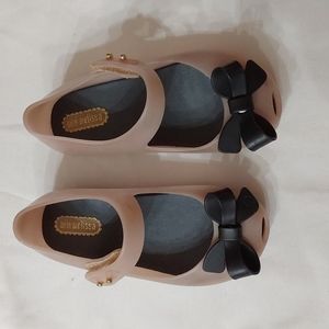 Mini Melissa Ultragirl Bow Pink/Black Jelly flat shoes